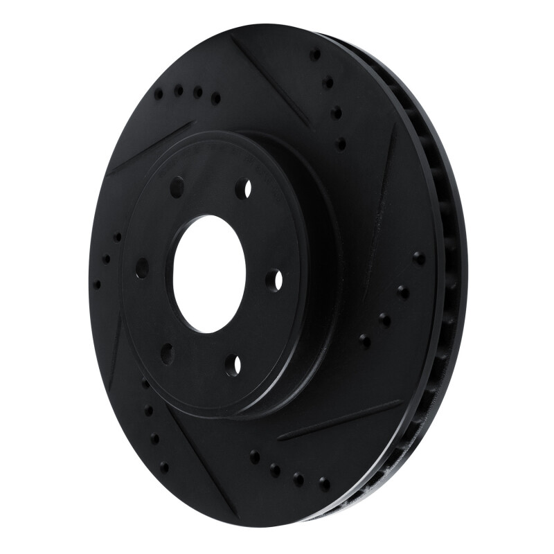 Nissan NP300 Frontier Brake Rotor (1) - Front Right - R1 Concepts - Drilled & Slotted - Black - `16-`22